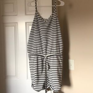 Almost new JCrew black and white striped romper